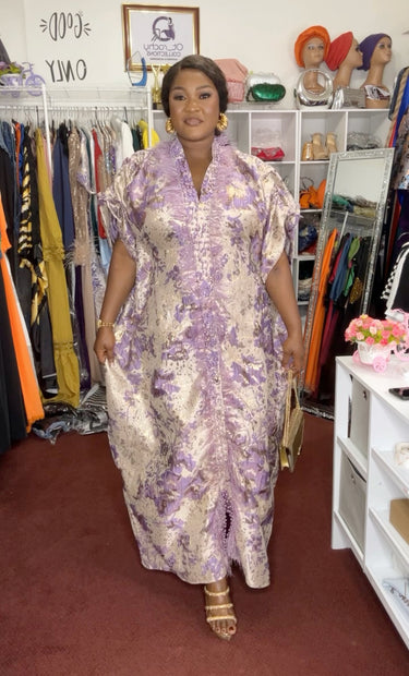 Fringe Brocade Beaded Rich Aunty Vibes Dress